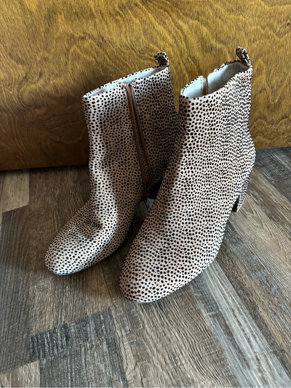 Gianni Bini Dotted Taupe Ankle Booties - Women's Spotted Booties